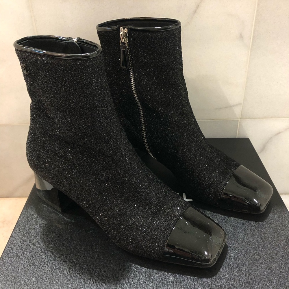 CHANEL Iridescent Short Heeled Boots